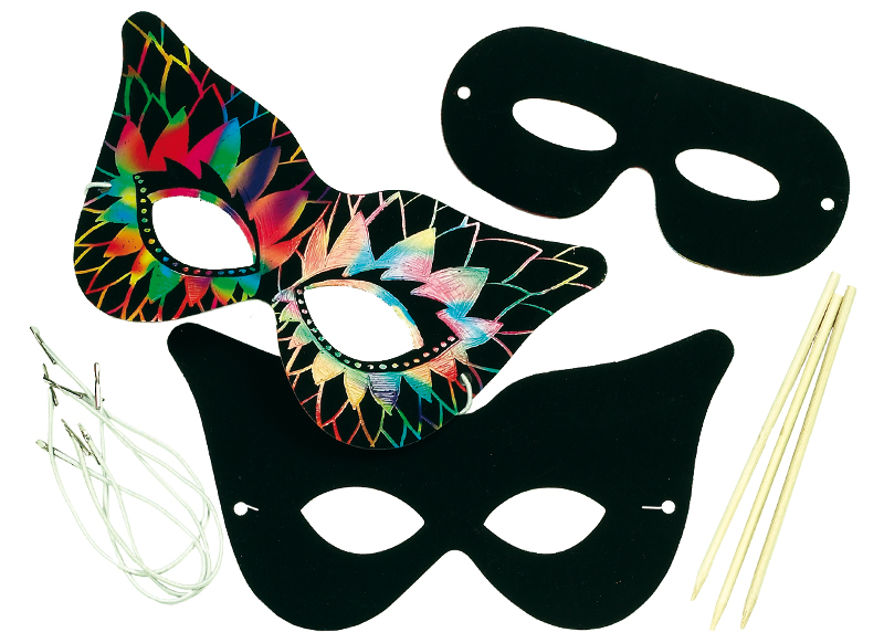 De volgende Bewijs software Maskers - carnaval - kraspapier - set van 10 assorti - Baert