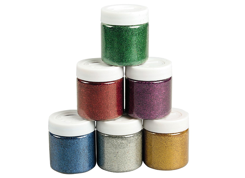 Avonturier Tether Cokes Decoratie - glitter - poeder - strooibus - 60 g - voordeelpakket - set van  6 kleuren assorti - Baert