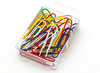 Papierklemmen - paperclips - gekleurd - in ophangdoosje - 50 mm - set van 30