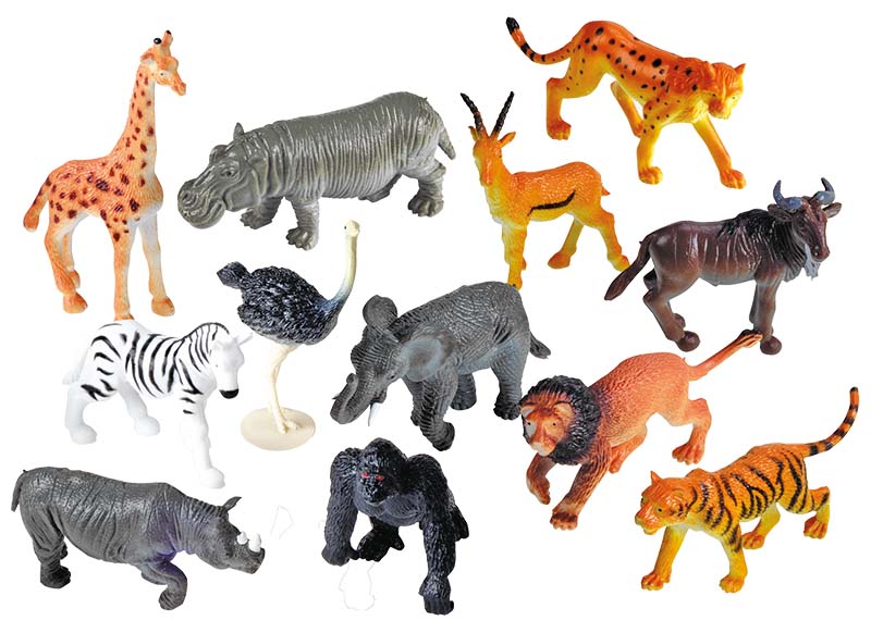 Mens Kansen Elke week Speelgoed figuren - jungle dieren - beestenboel - set van 60 assorti - Baert