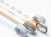 Kleefband - washi tape - Folia - regenboog - 5-15 mm x 5 m - set van 4