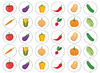 Stickers - op rol - Apli - groenten - 20 mm - set van 900 assorti