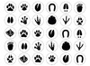 Stickers - op rol - Apli - voetafdrukken dieren - 20 mm - set van 900 assorti