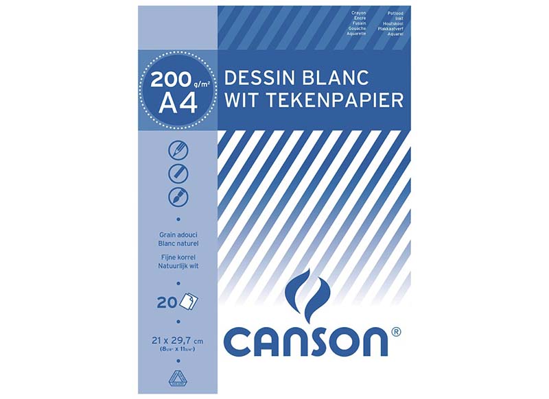 Bloc Papier Dessin, A4 210x297mm, 120g, 50 feuilles, blanc