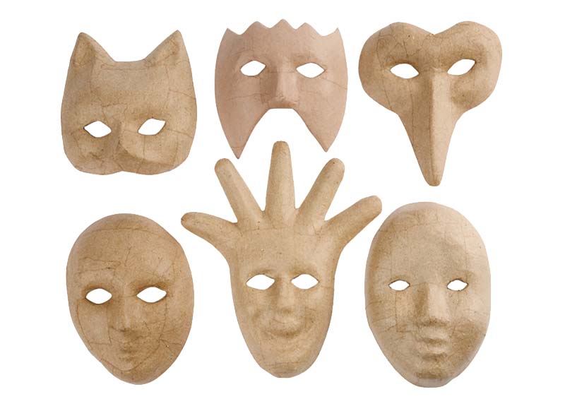 Figuren - - maskers - set van 6 assorti -