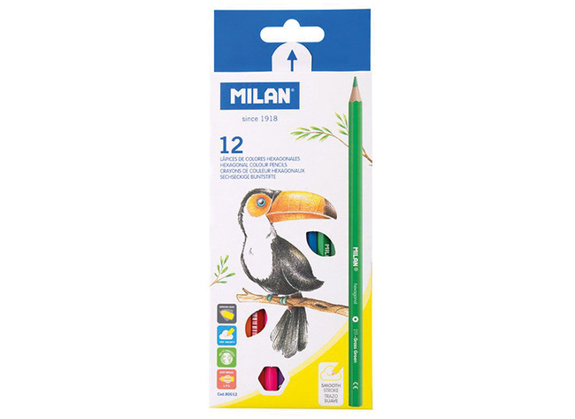 Potloden - kleurpotloden - Milan - dun - zeshoekig - set van 12 assorti