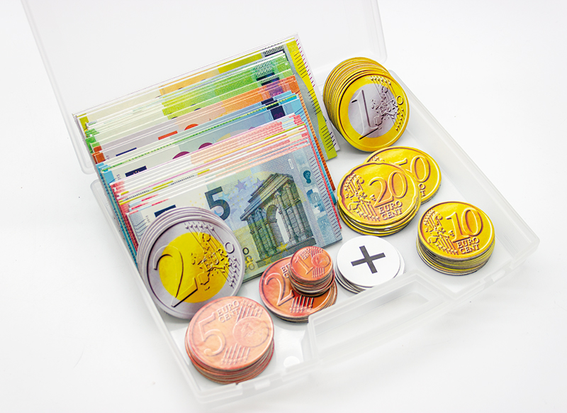 Valisette 100 pièces et billets euros magnétiques